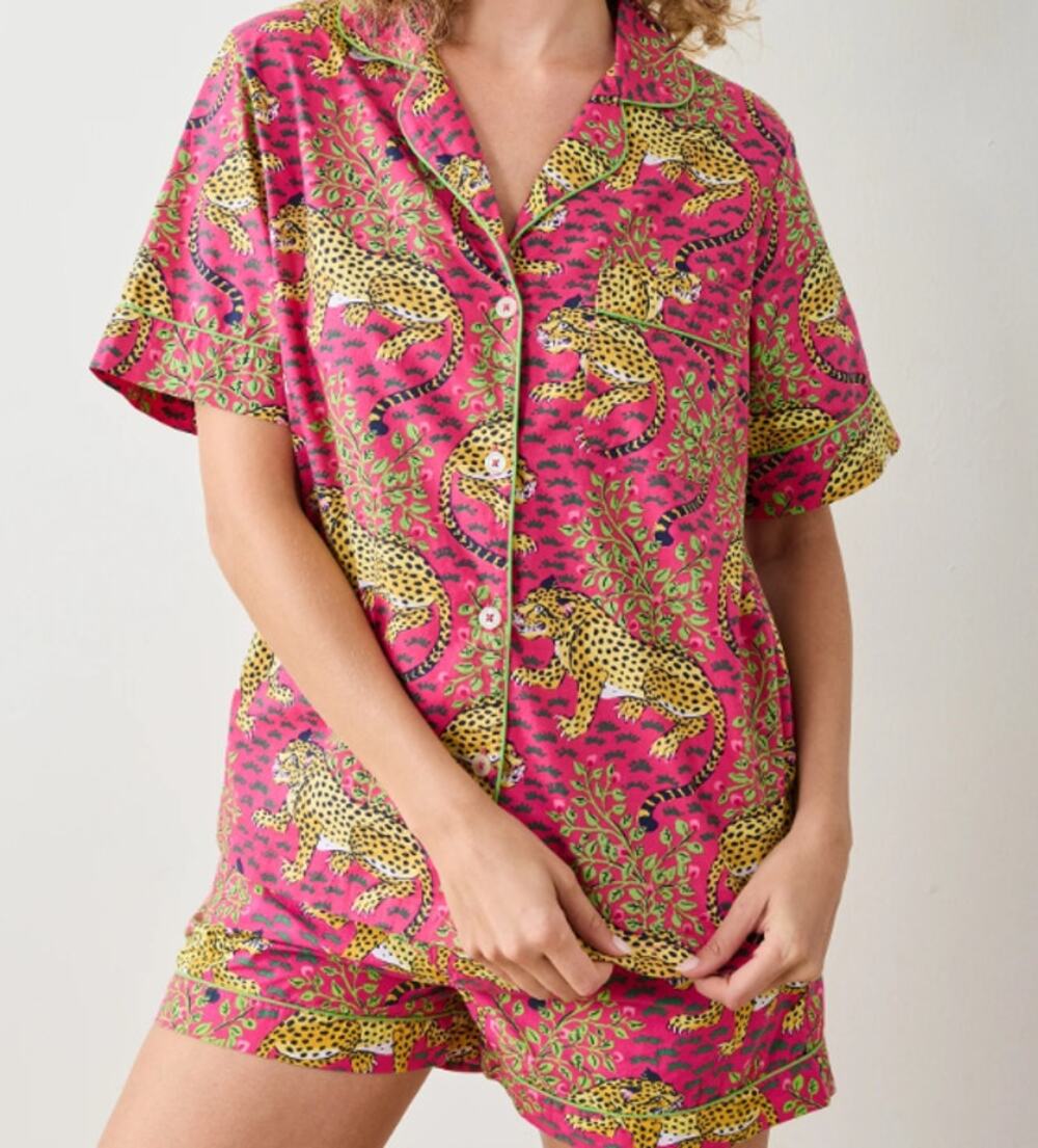 NWT Printfresh Bagheera Short Sleeve & Short Pajama Sleepwear Set Pink Women's M